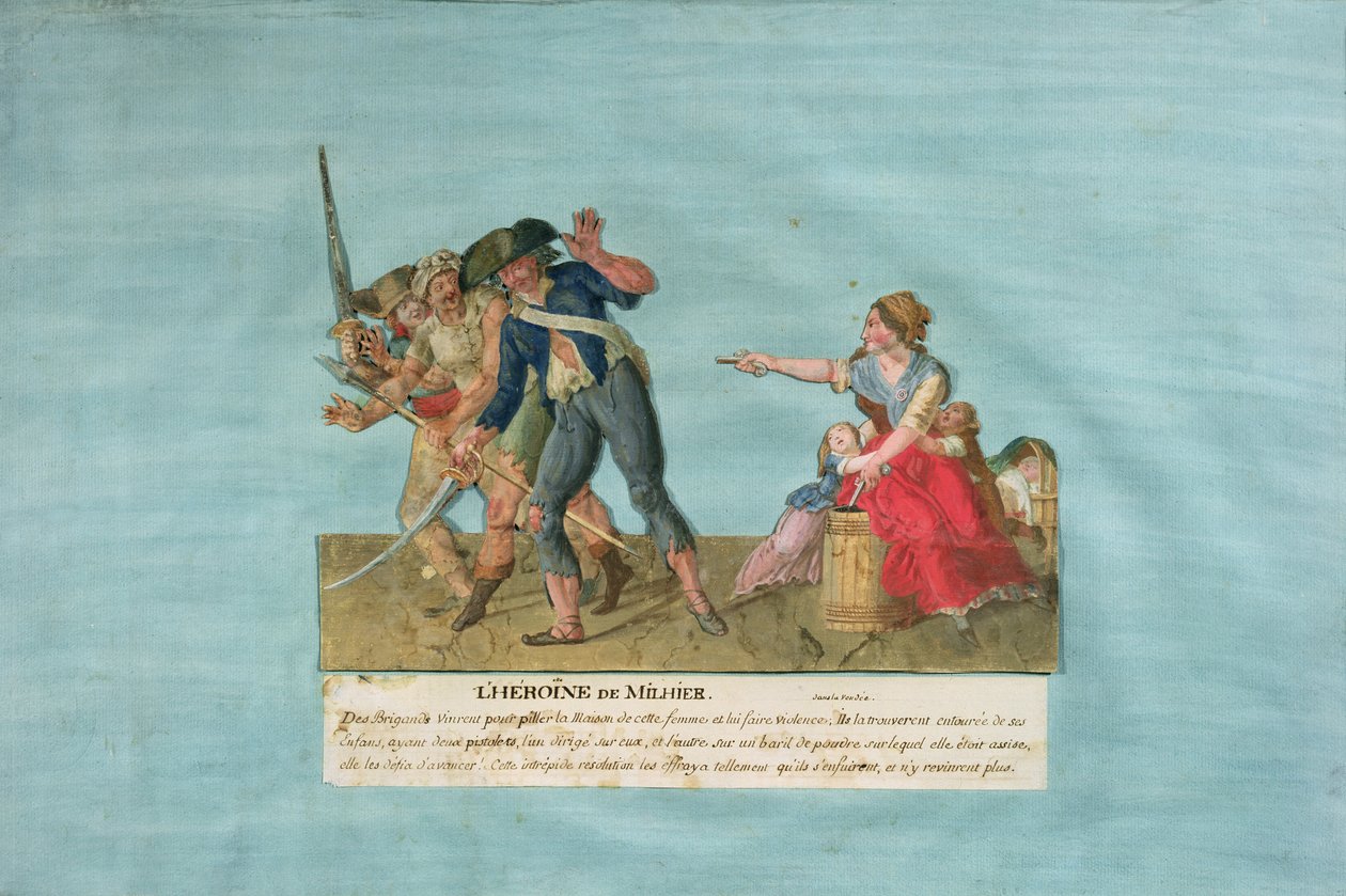 The Heroine of Milhier (gouache på kort) af Lesueur Brothers