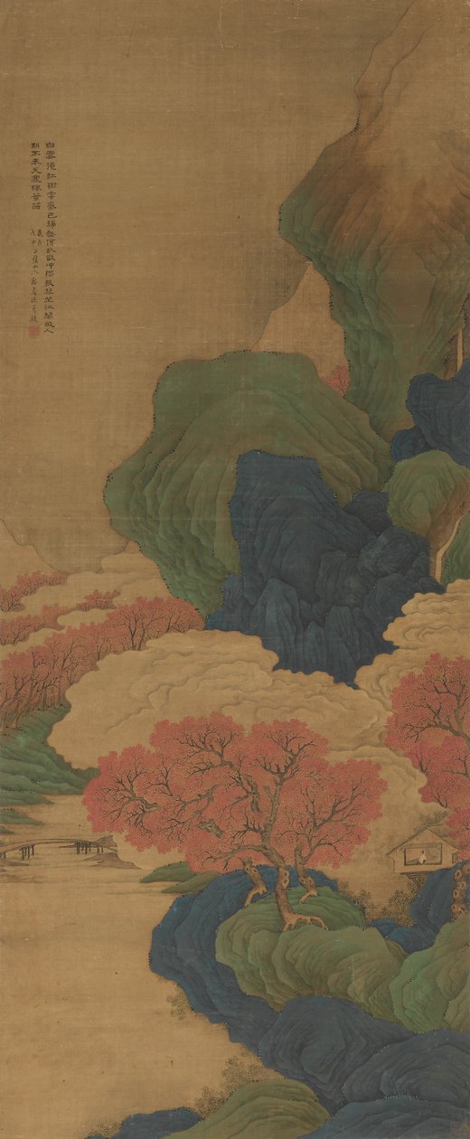 Hvide skyer og røde træer, 1788. af Li Jian