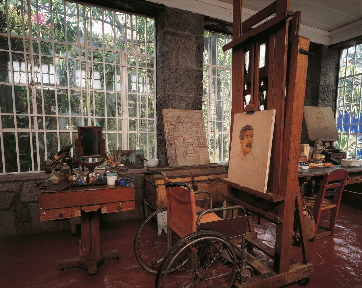 Studiet af Frida Kahlo (foto) af Unbekannt Unbekannt