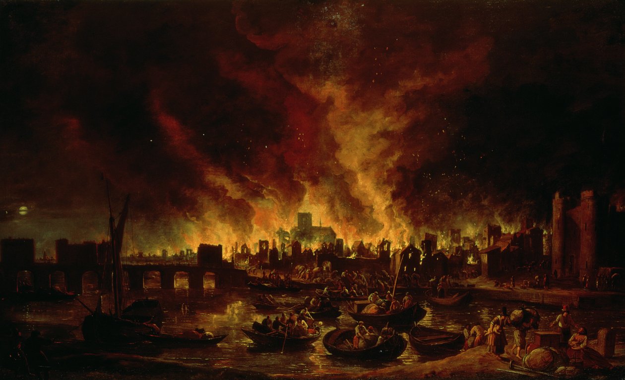 Den store brand i London i 1666 af Lieve Verschuier