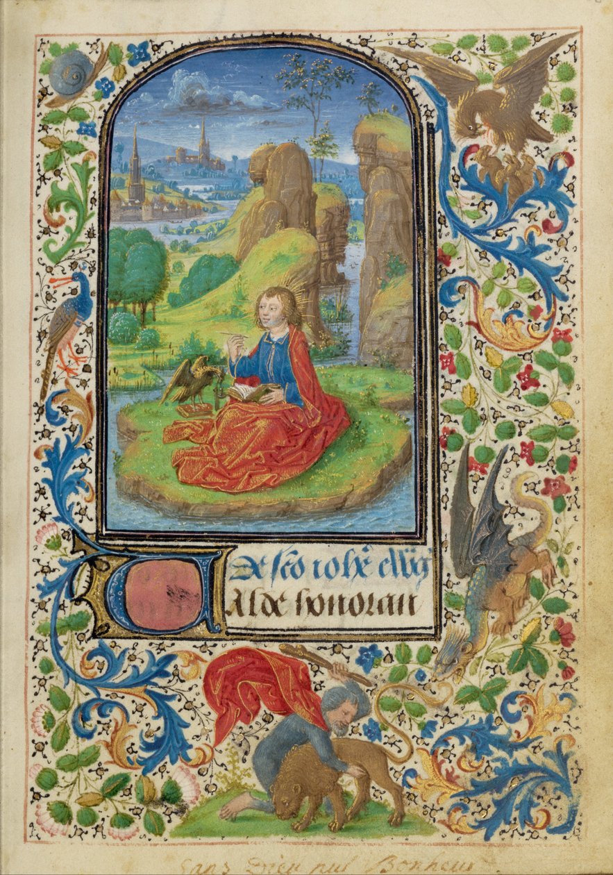 Saint John på Patmos af Lieven van Lathem