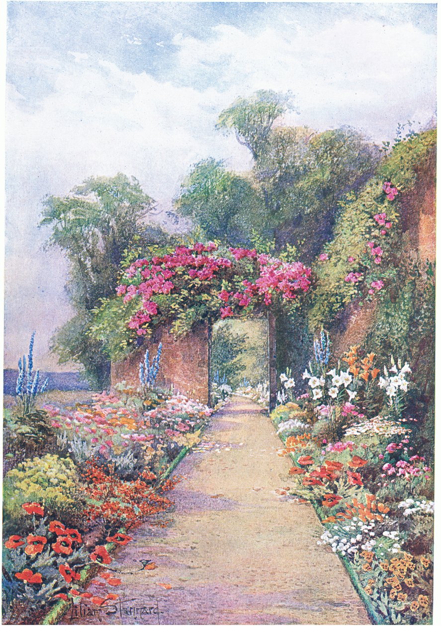 En sommeraften fra The Gardens of England: In the Southern and Western Counties udgivet af The Studio, 1907 af Lilian Stannard