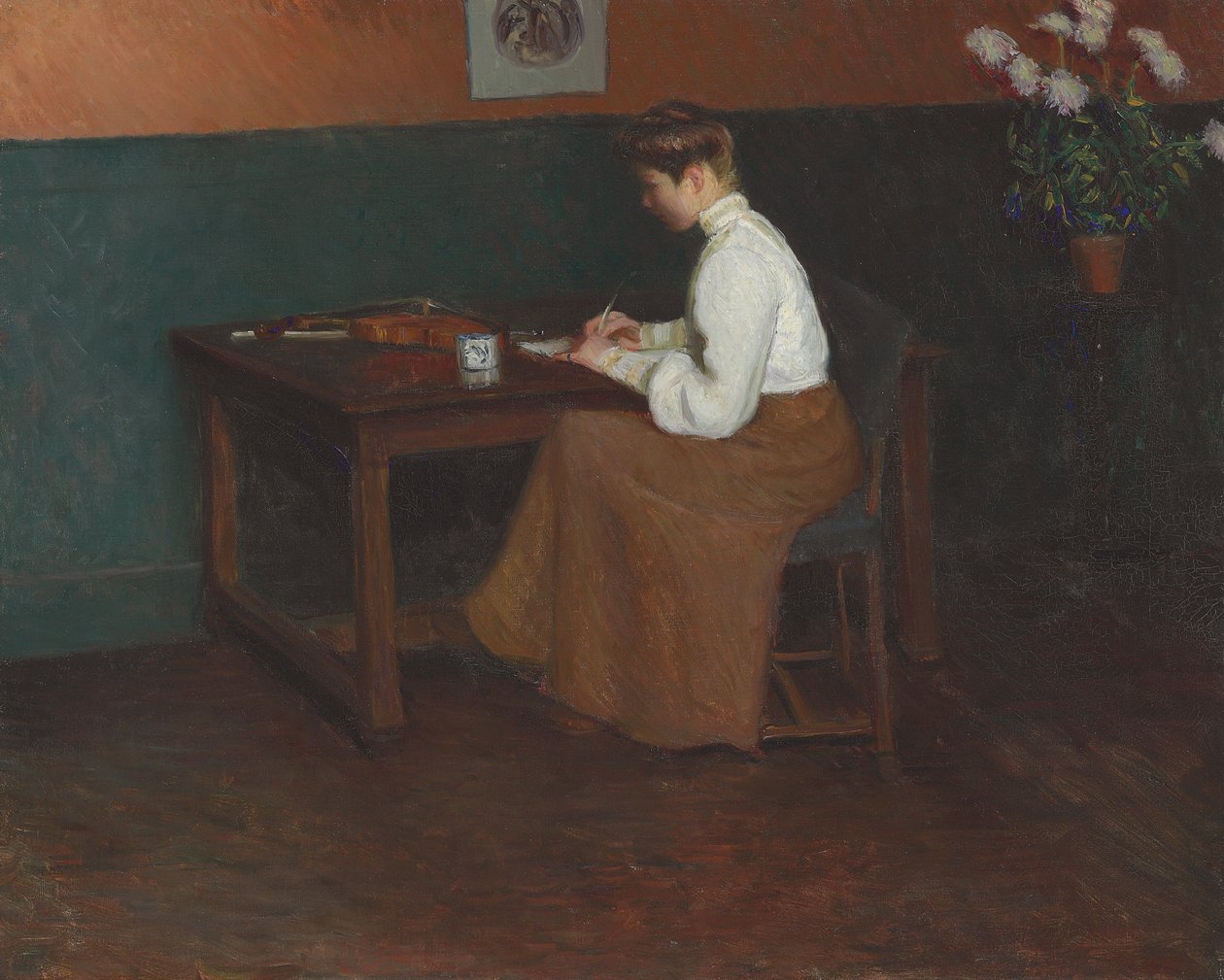 I studiet (olie på lærred) af Lilla Cabot Perry