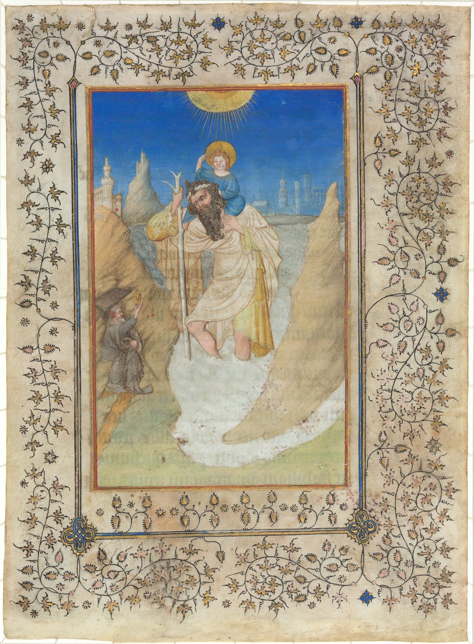 Sankt Christopher bærer Kristusbarnet af Limbourg Brothers