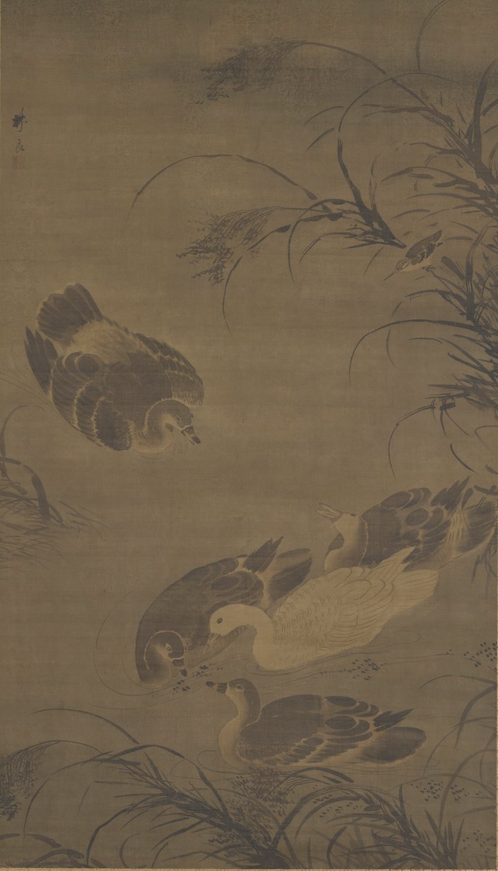 Svømmende gæs, Ming-dynastiet, 1400-tallet. af Lin Liang