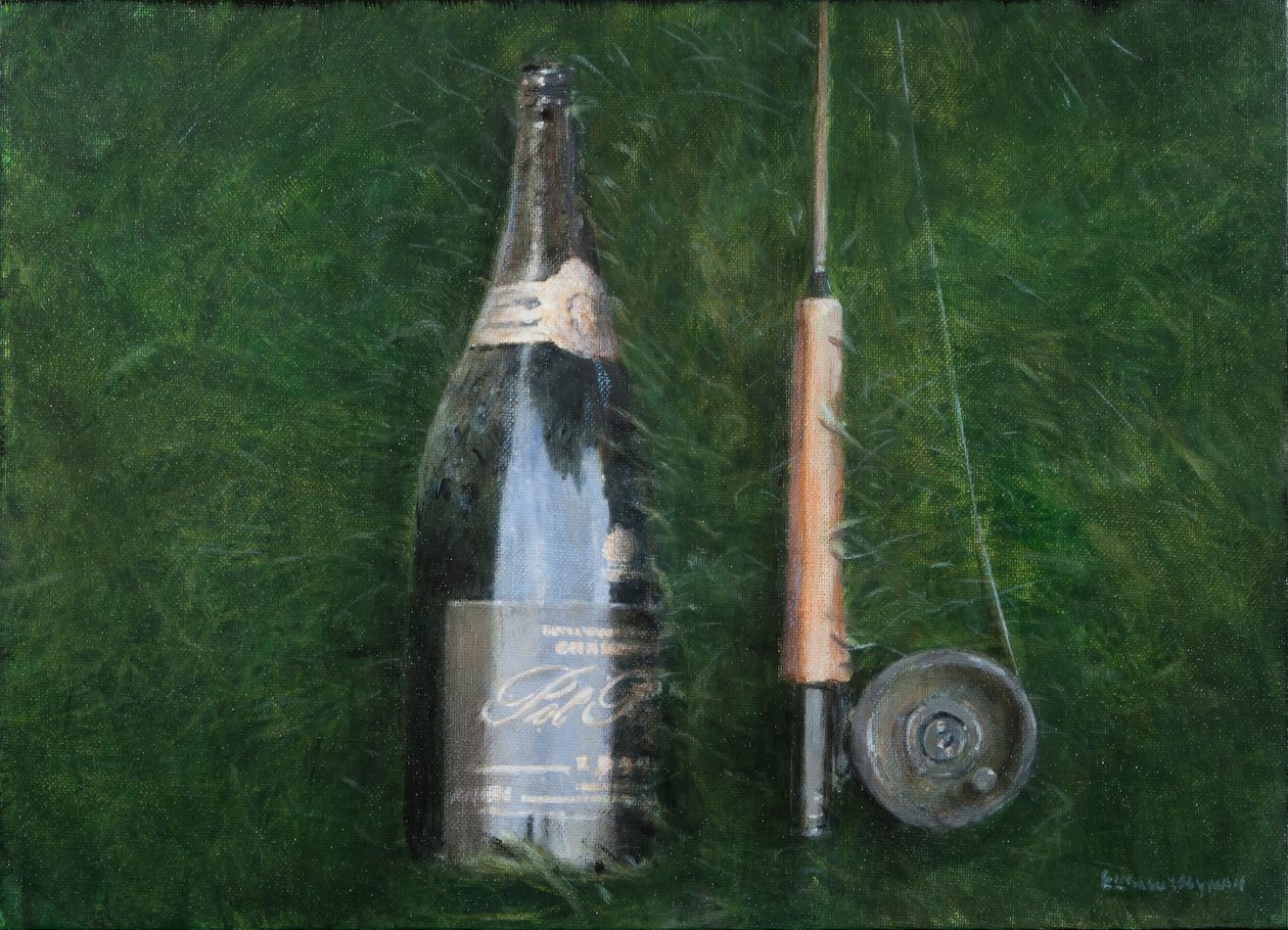 Bottle and Rod II, 2012 (akryl på lærred) af Lincoln Seligman