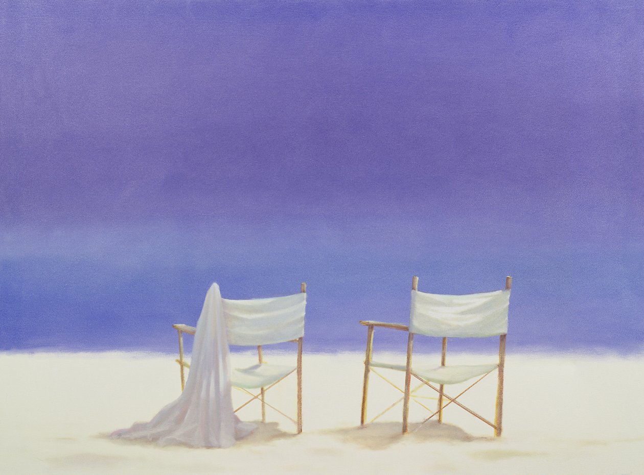 Stole på stranden, 1995 (akryl på lærred) af Lincoln Seligman