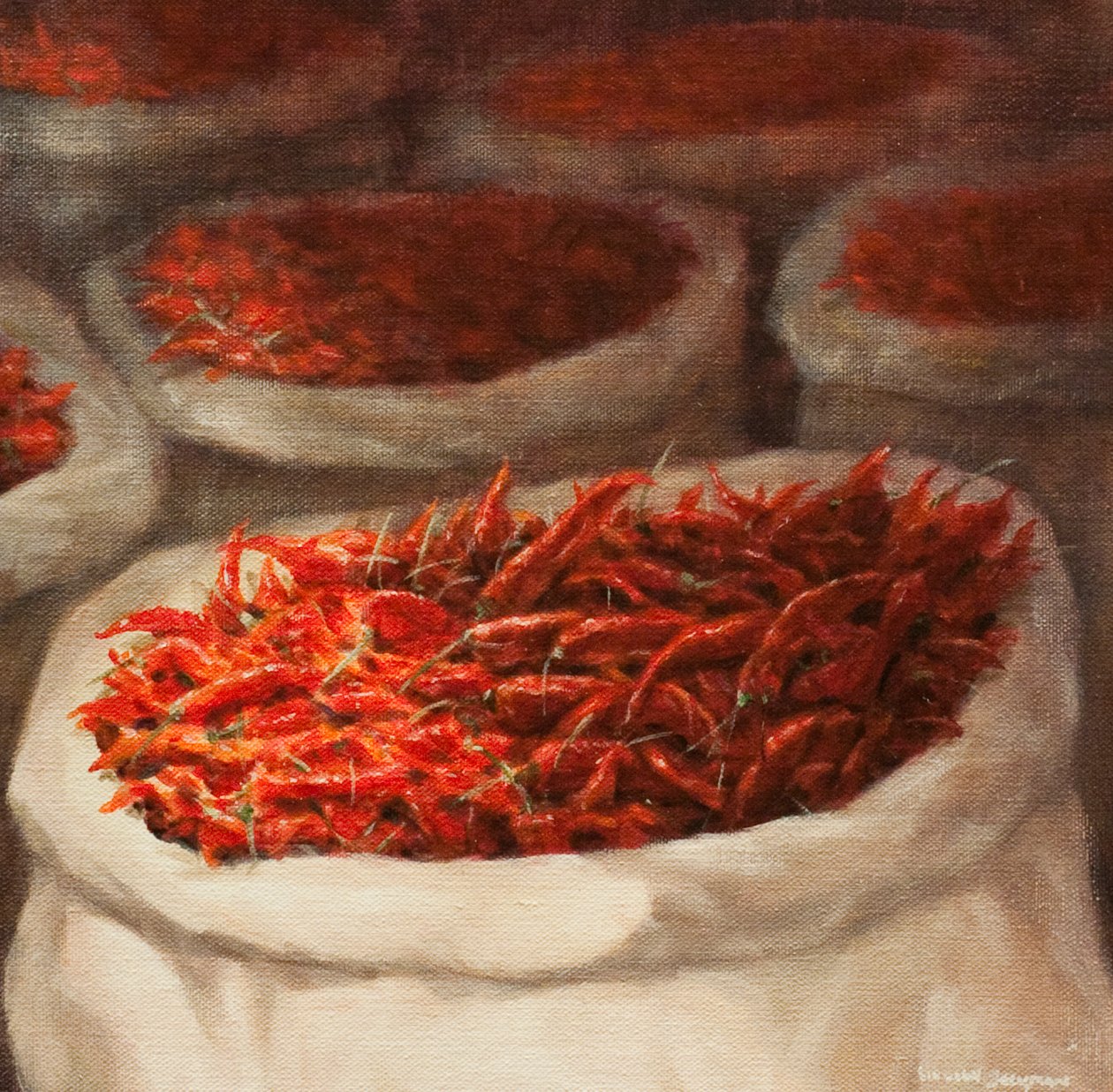 Chillis, 2010 (akryl på lærred) af Lincoln Seligman