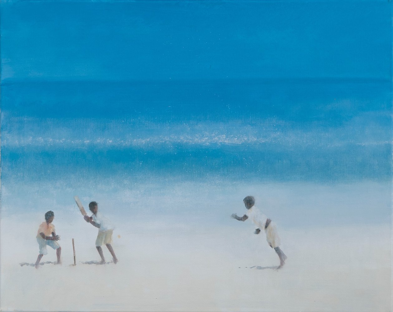 Cricket på stranden, 2012 (akryl på lærred) af Lincoln Seligman