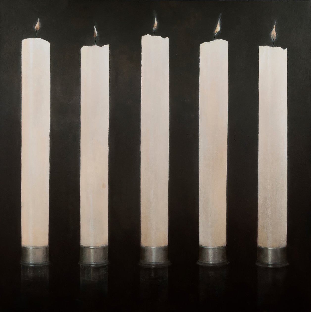 Five Candles, Sri Lanka, 2012 (akryl på lærred) af Lincoln Seligman
