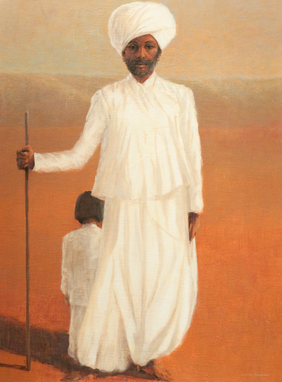 Man and Child II, 2010 (akryl på lærred) af Lincoln Seligman
