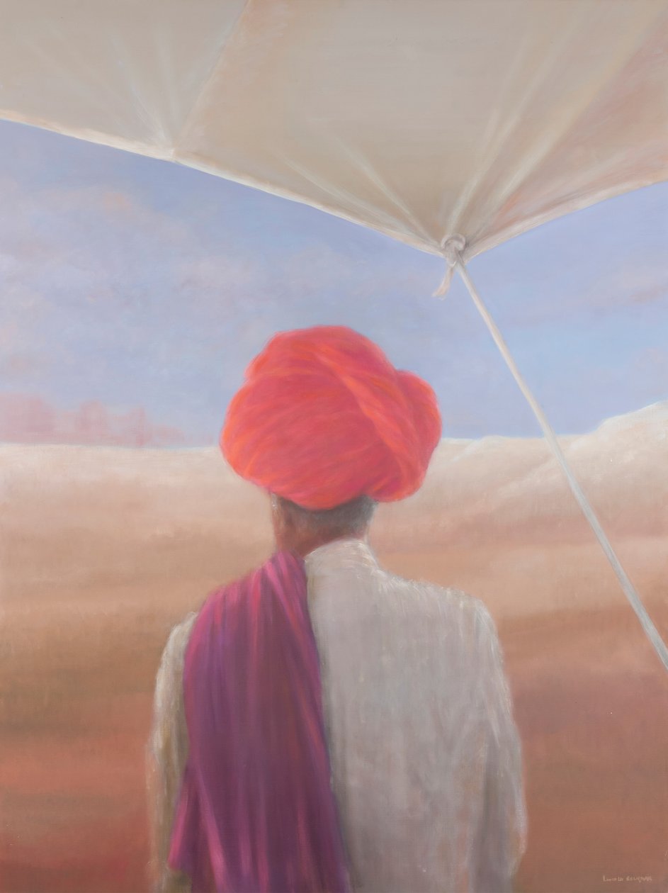 Rajasthan farmer, 2012 (akryl på lærred) af Lincoln Seligman