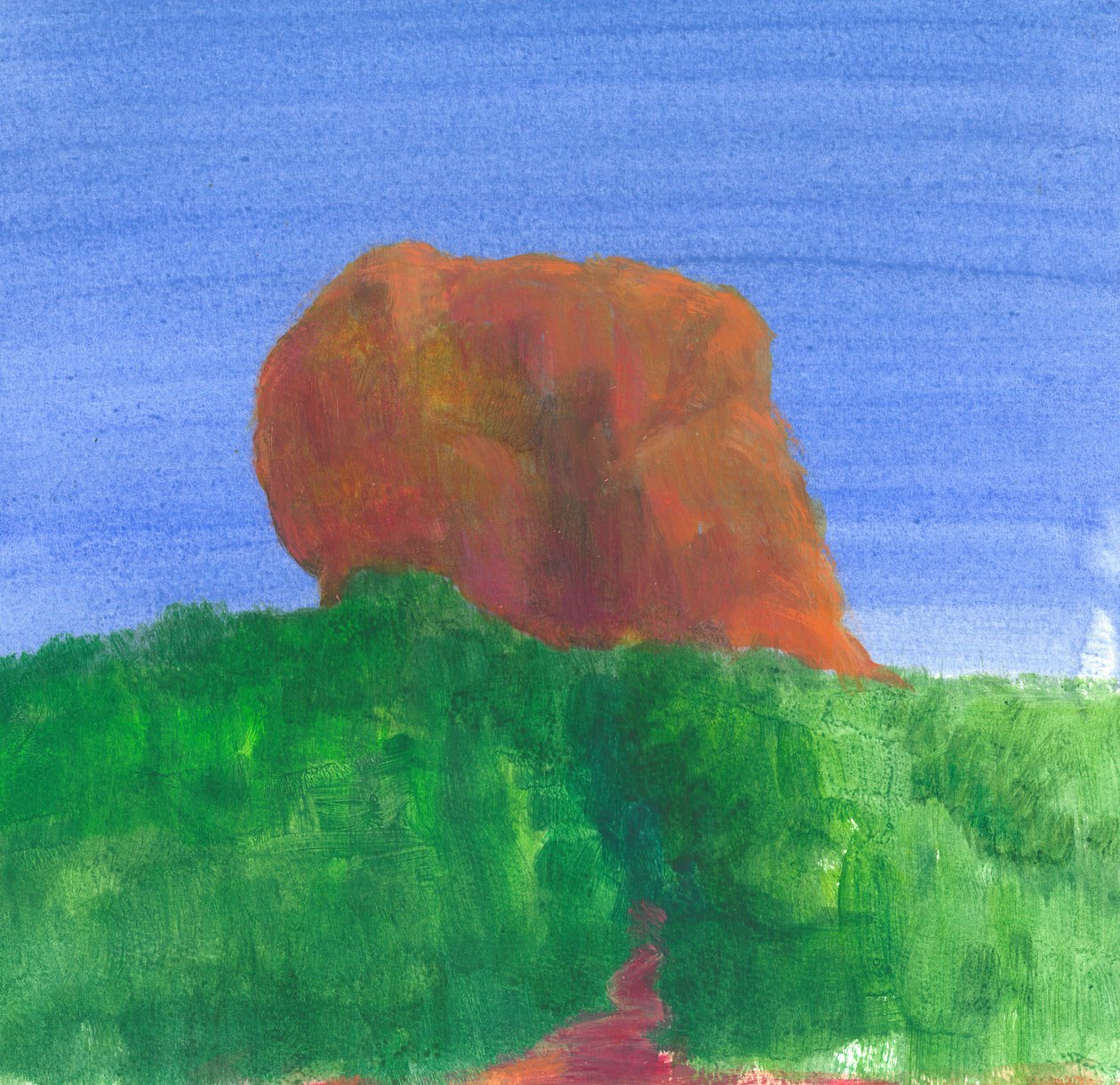 Sigiriya Rock (akryl på papir) af Lincoln Seligman