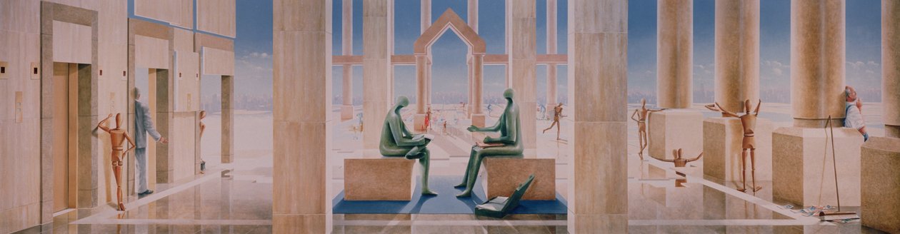 The Lightness of Banking, 1989 (akryl på gipsplader) af Lincoln Seligman