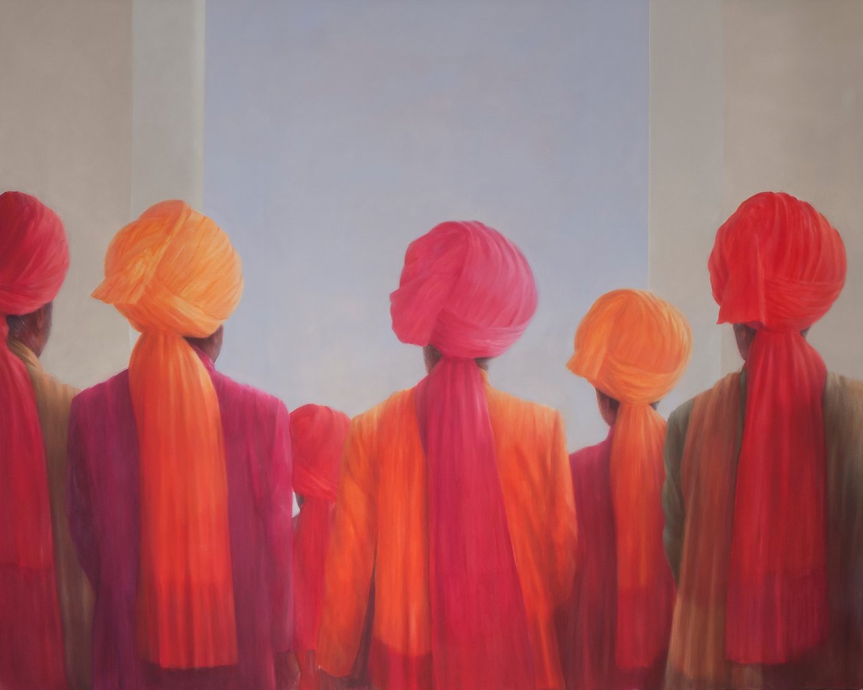 Turban Group, 2012 (akryl på lærred) af Lincoln Seligman