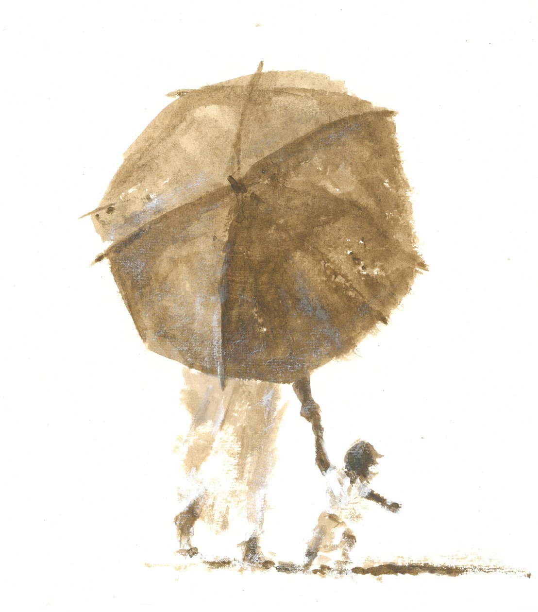 Paraply og barn 1, 2015 af Lincoln Seligman