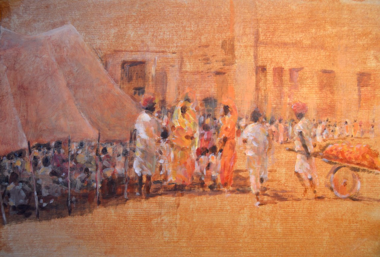 Landsbyscene, Jaipur af Lincoln Seligman