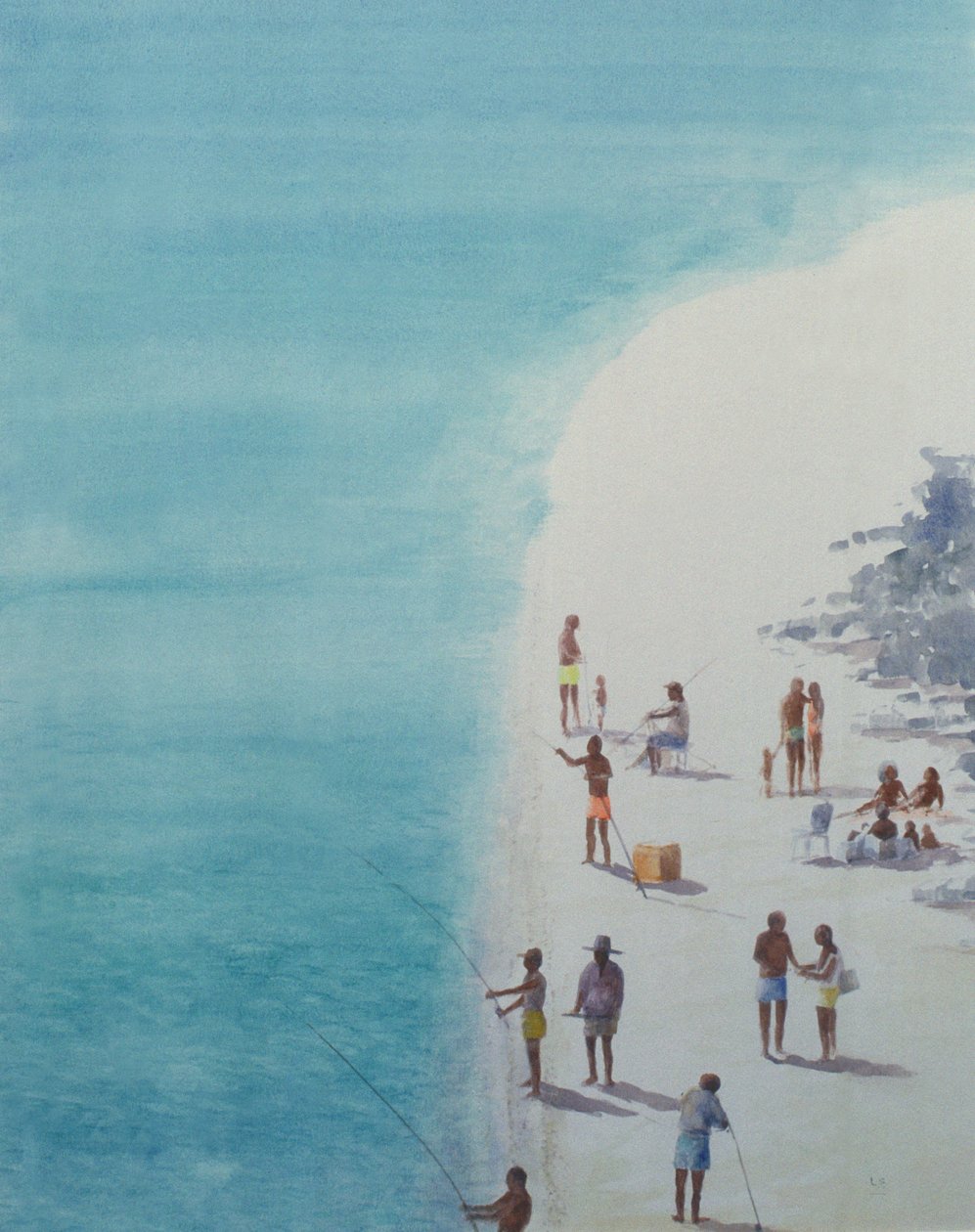 Birds-Eye Beach, 2000 (wc på papir) af Lincoln Seligman
