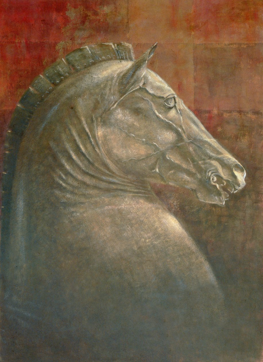 Hestehoved, 1990 (akryl på papir) af Lincoln Seligman