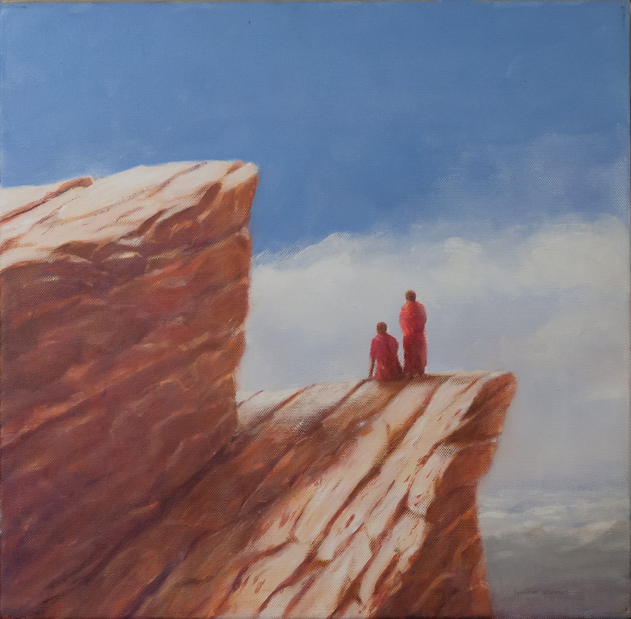 Mountain Walk, Bhutan, 2010 (gouache på lærred) af Lincoln Seligman