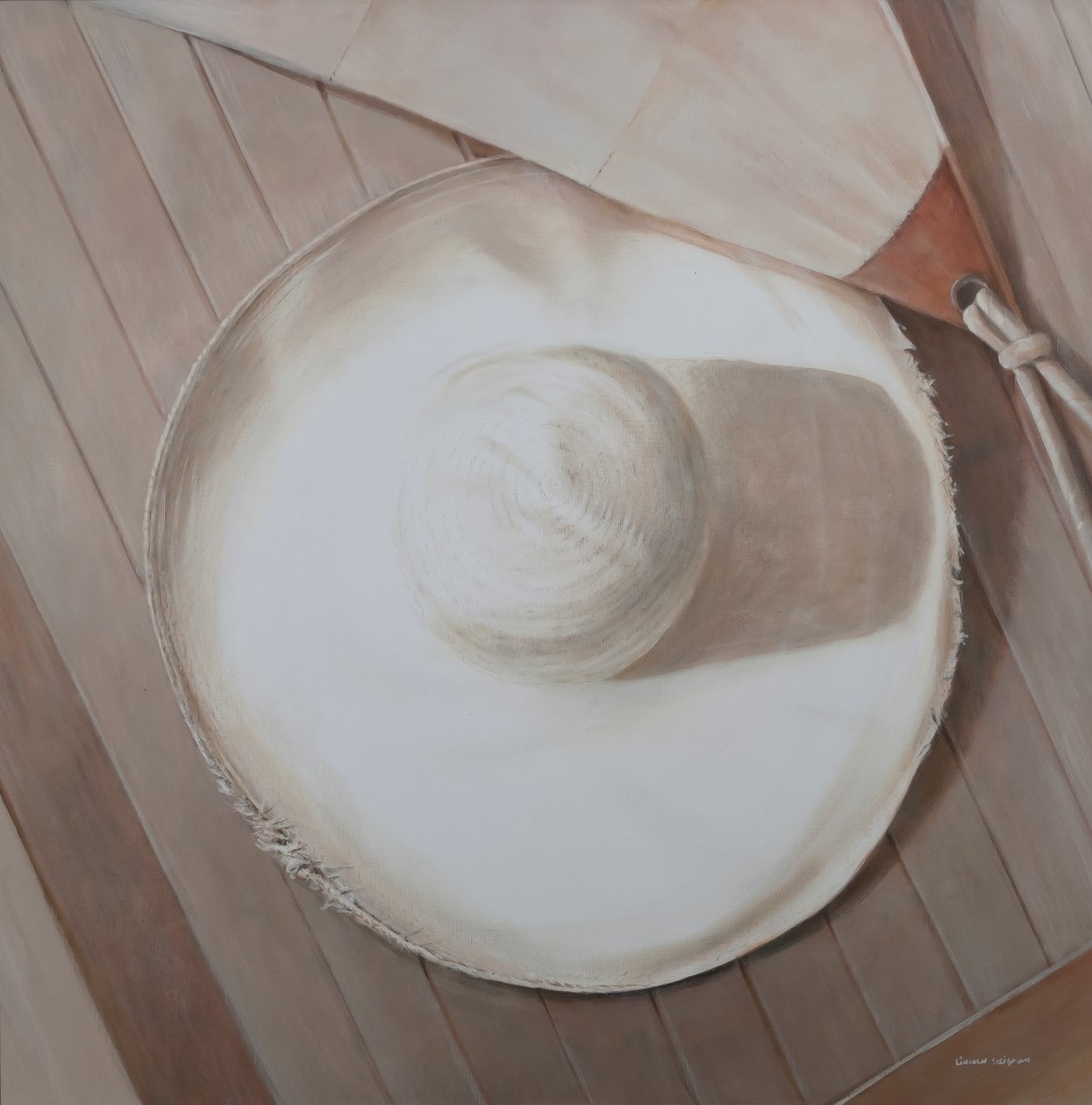 Rejsehat, 2012 (akryl på lærred) af Lincoln Seligman