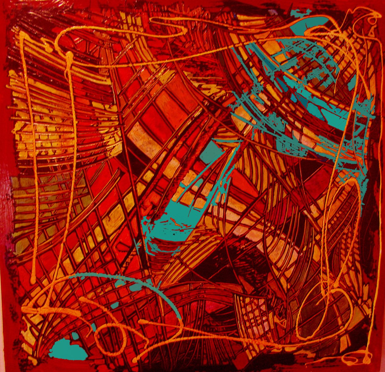 Farvet glas, 2012 (blandet; lagdelt) af linda arthurs