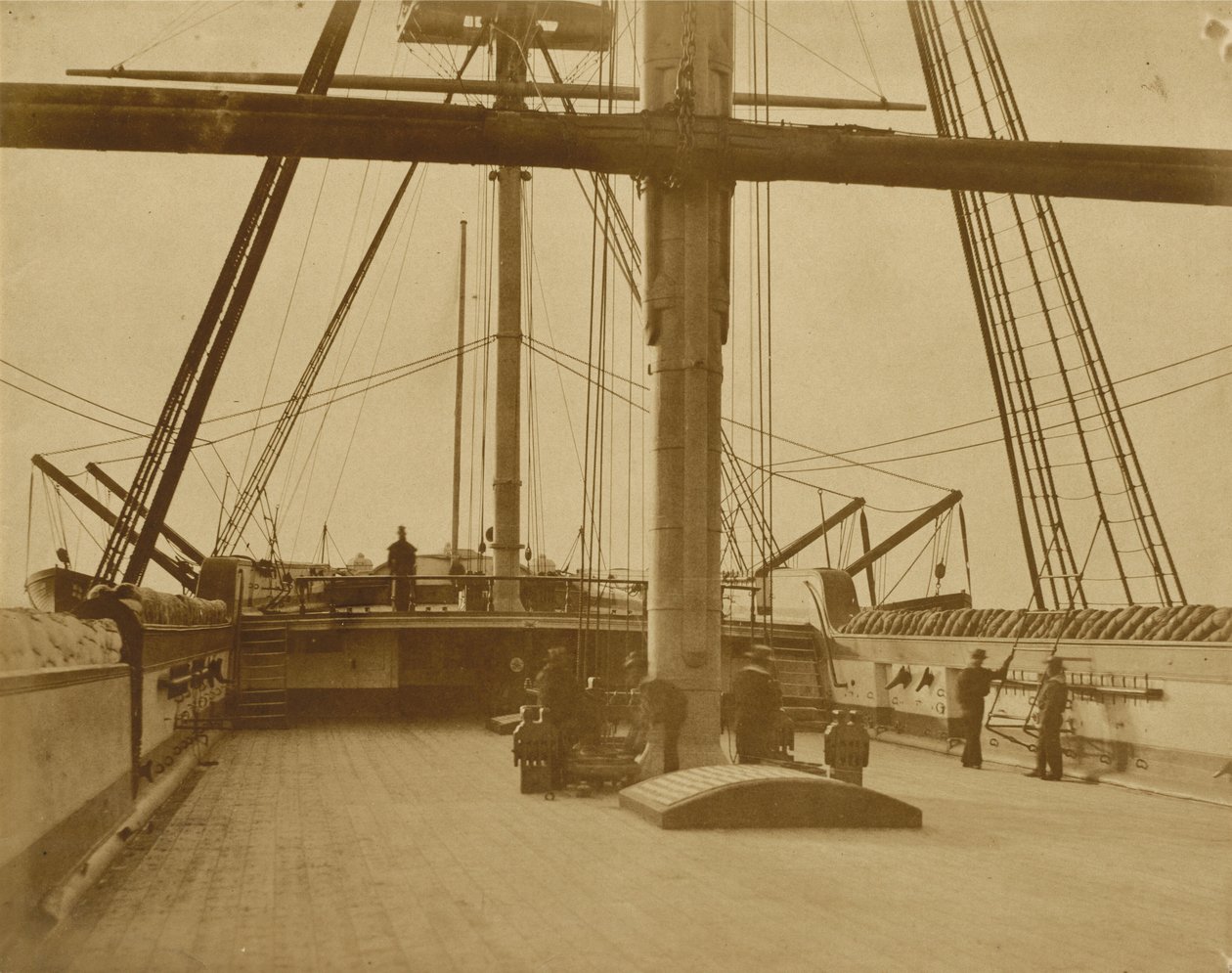 Kvarterdækket på HMS "Impregnable", 1852-1854 (foto) af Linnaeus Tripe