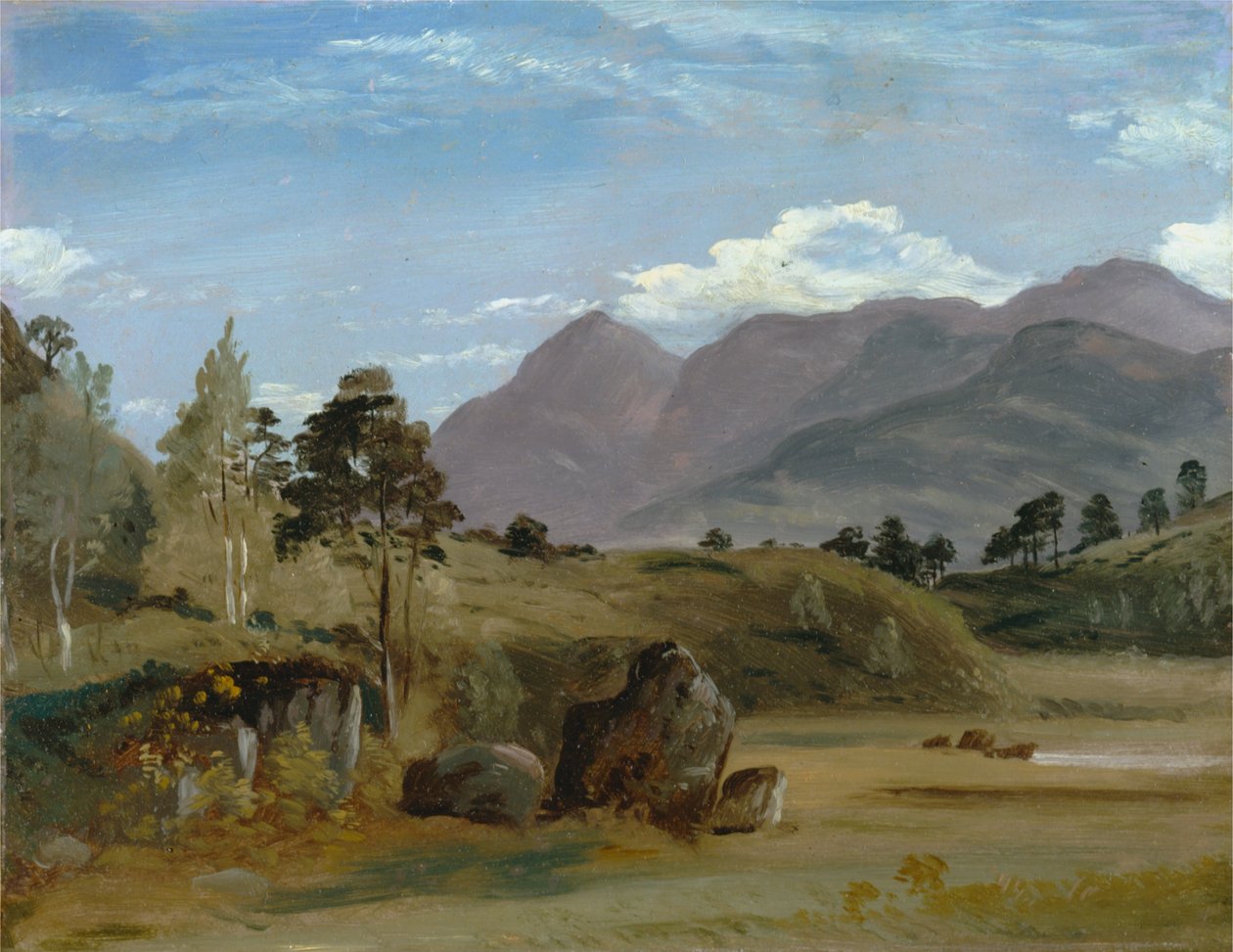 Bjerglandskab, muligvis i Lake District af Lionel Constable