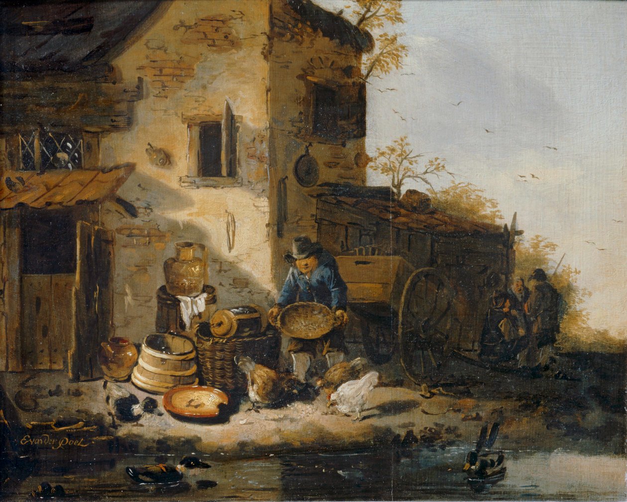 Landmand fodrer sine høns ... af Lionel Hamilton Renwick