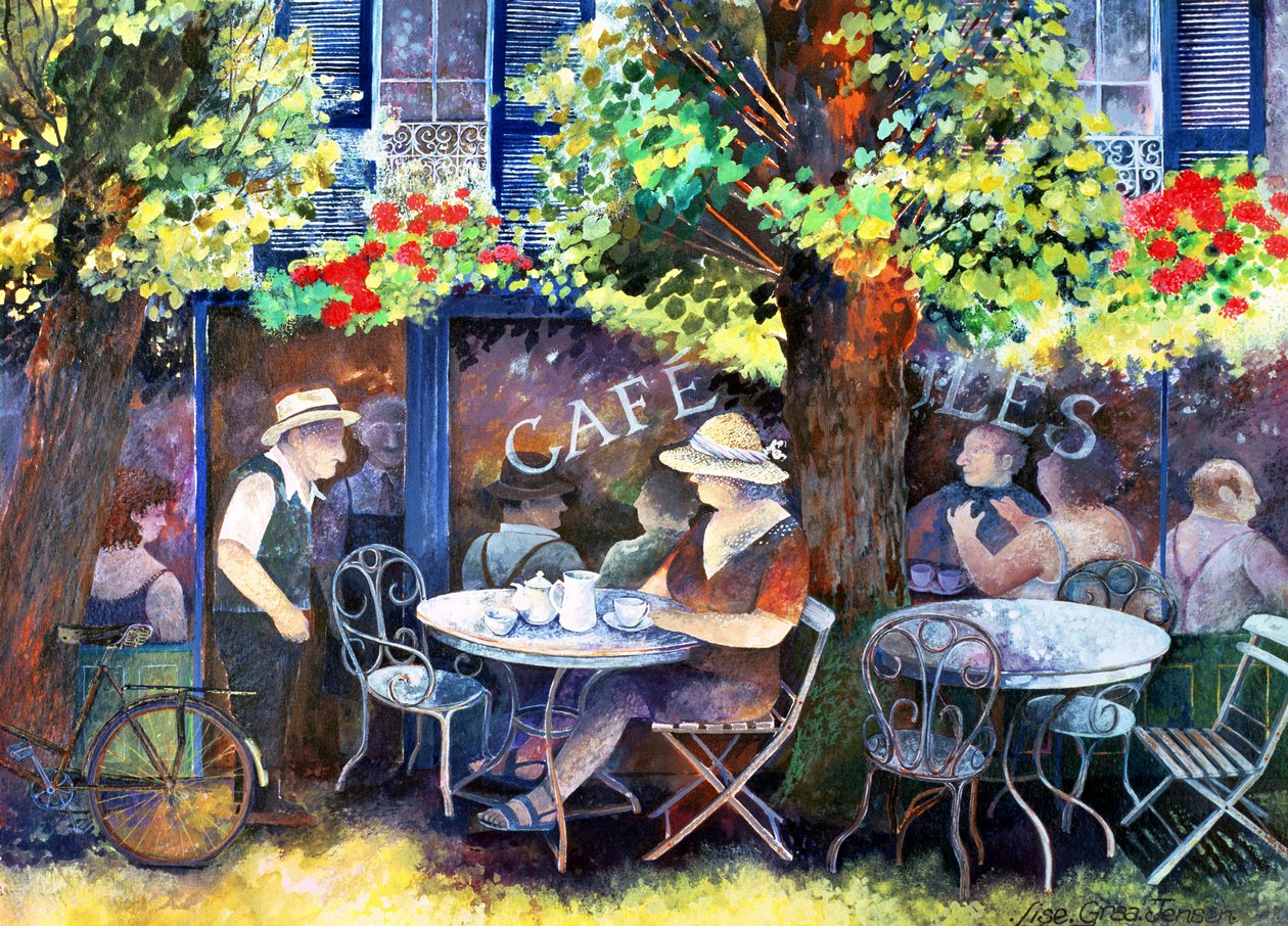 Cafe Jules, 1994 (akrylblæk, gouache) af Lisa Graa Jensen
