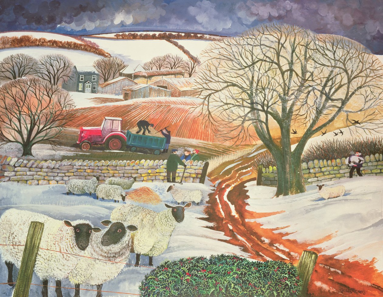Winter Woolies (wc og gouache på papir) af Lisa Graa Jensen