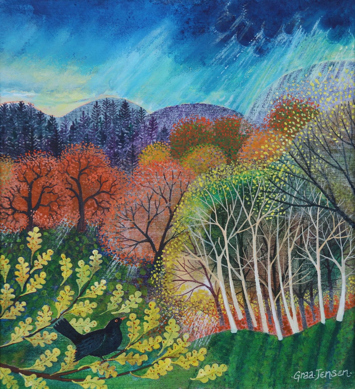 Blackbird, 2024 (akryl på linned) af Lisa Graa Jensen