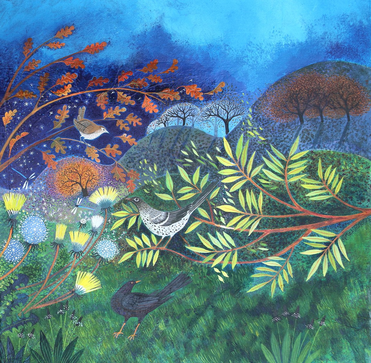 Leaf Fall, 2023 (akryl på lærred) af Lisa Graa Jensen
