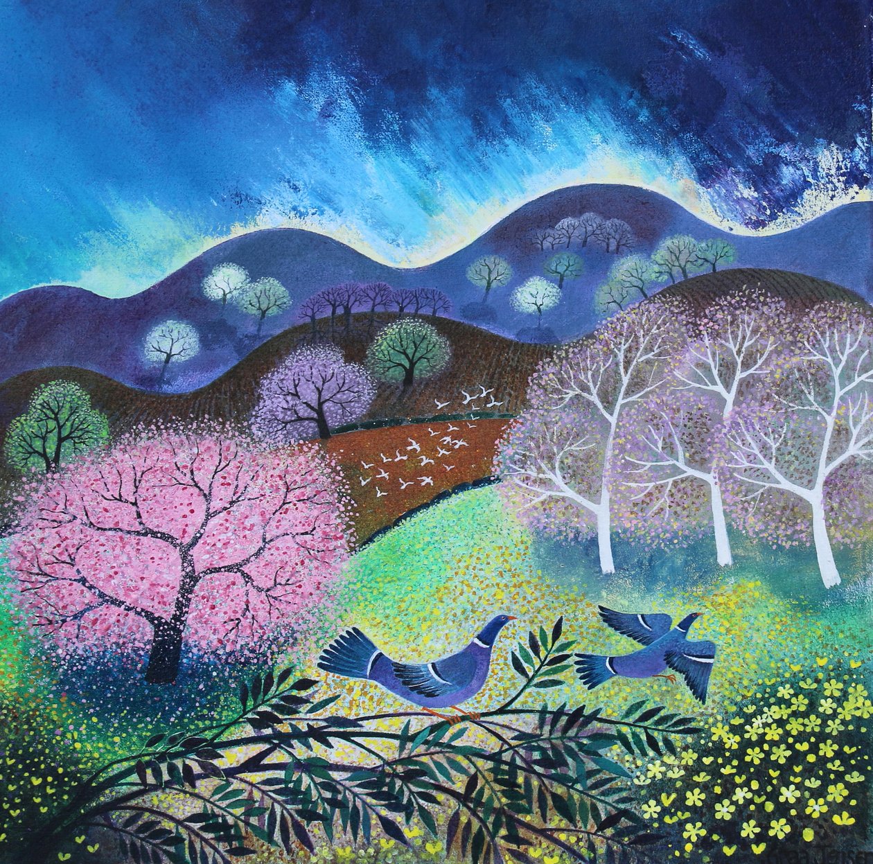 Pink Tree, 2024 (akryl på linned) af Lisa Graa Jensen