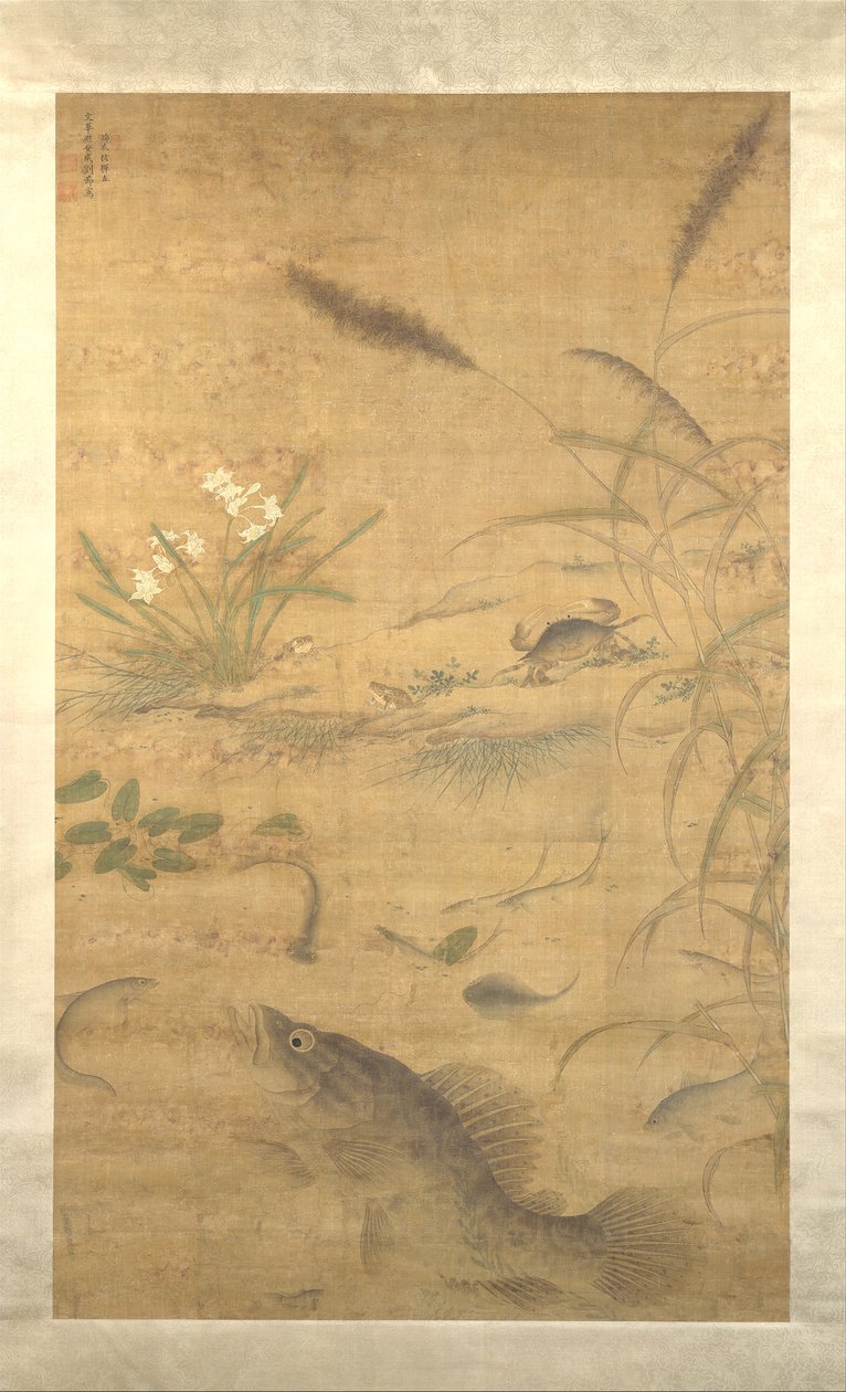 Blomster, fisk og krabber, midten af 1500-tallet. af Liu Jie