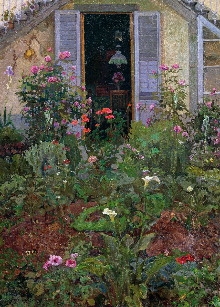 Triptykon eller have i blomst af Llewelyn Lloyd