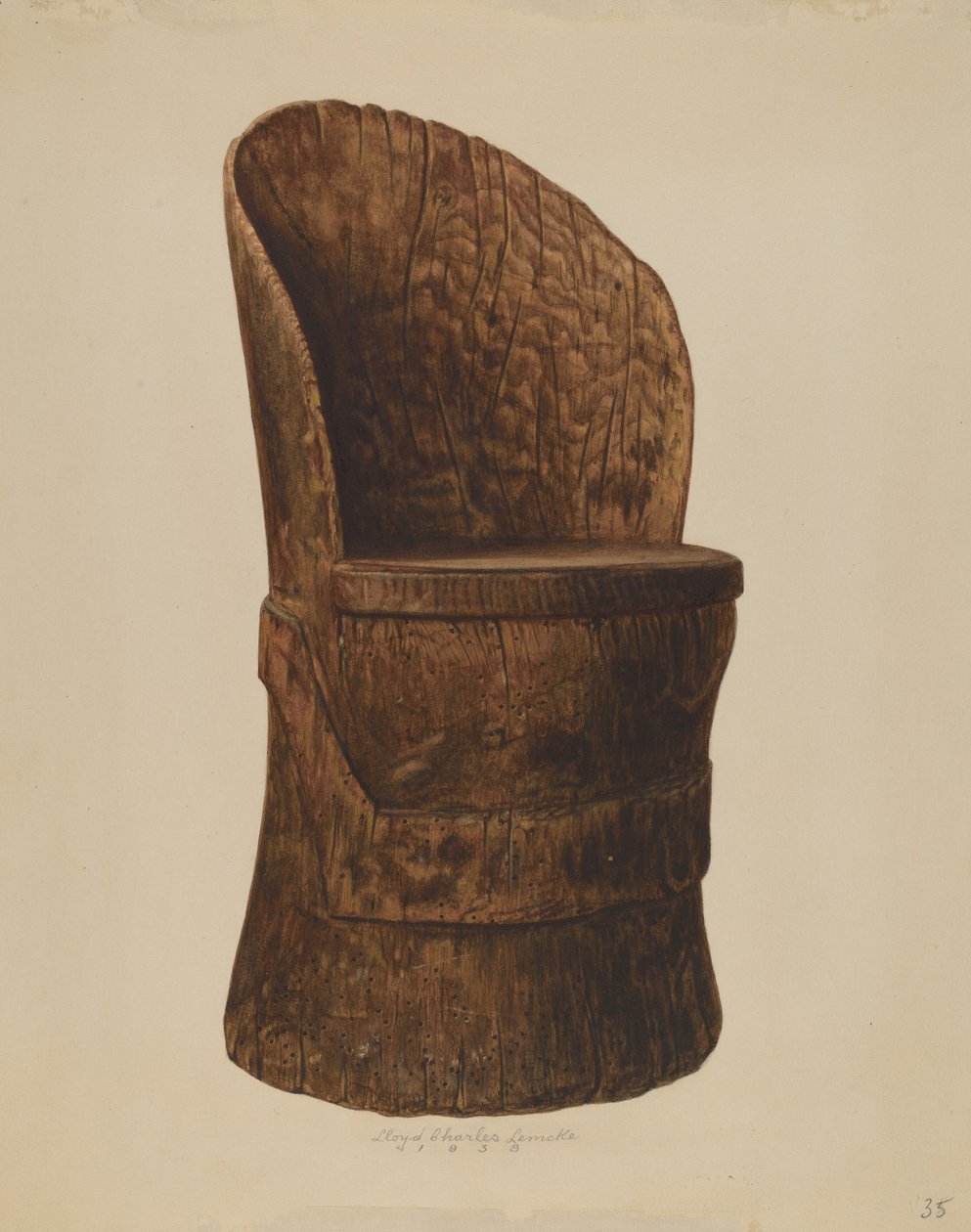 Træbjælkestol, 1938. af Lloyd Charles Lemcke