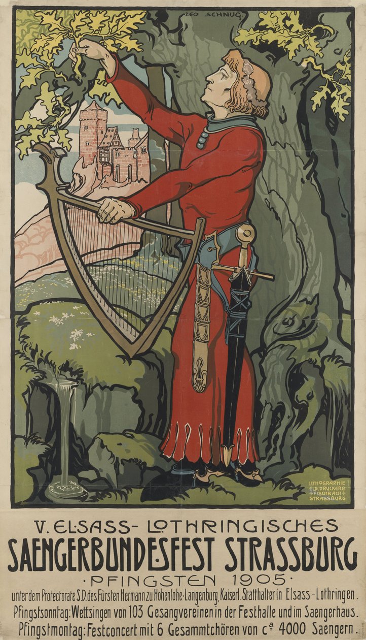 Saengerbundesfest sangerfestival Strasbourg, 1905. af Léo Schnug