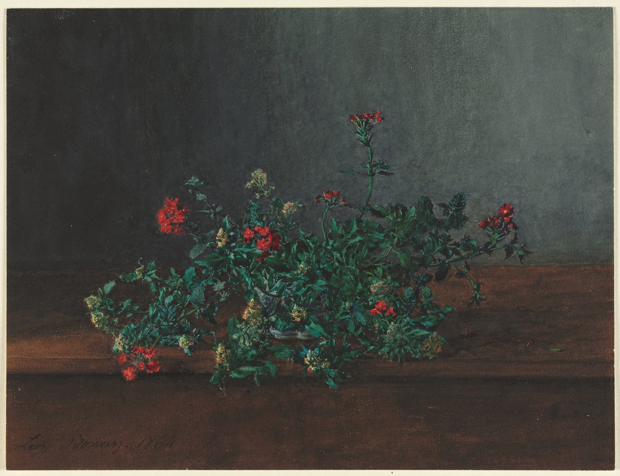 Stilleben med vilde blomster af Léon Bonvin