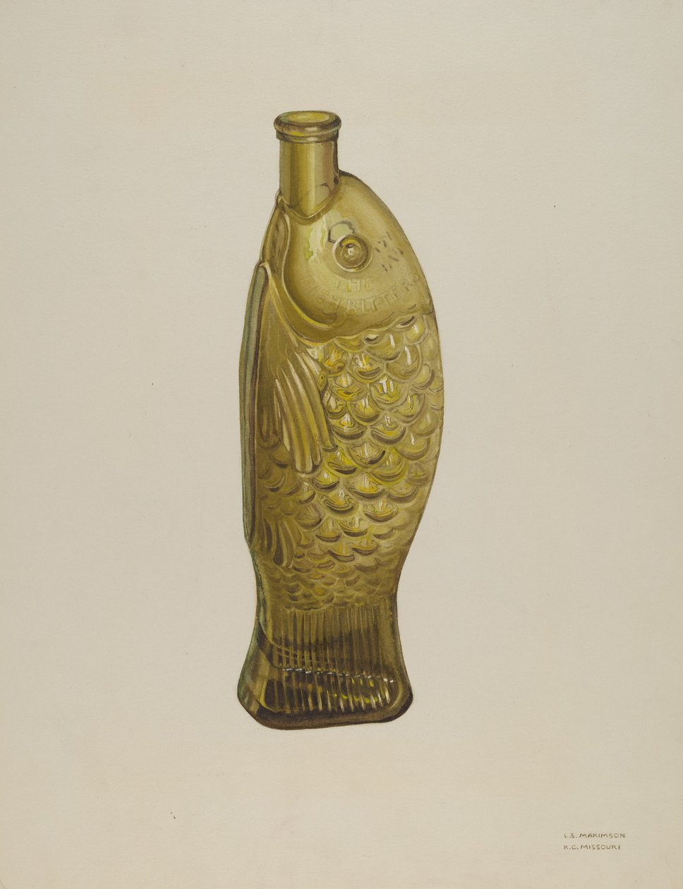 "Fish Bitters" flaske af Loraine Makimson