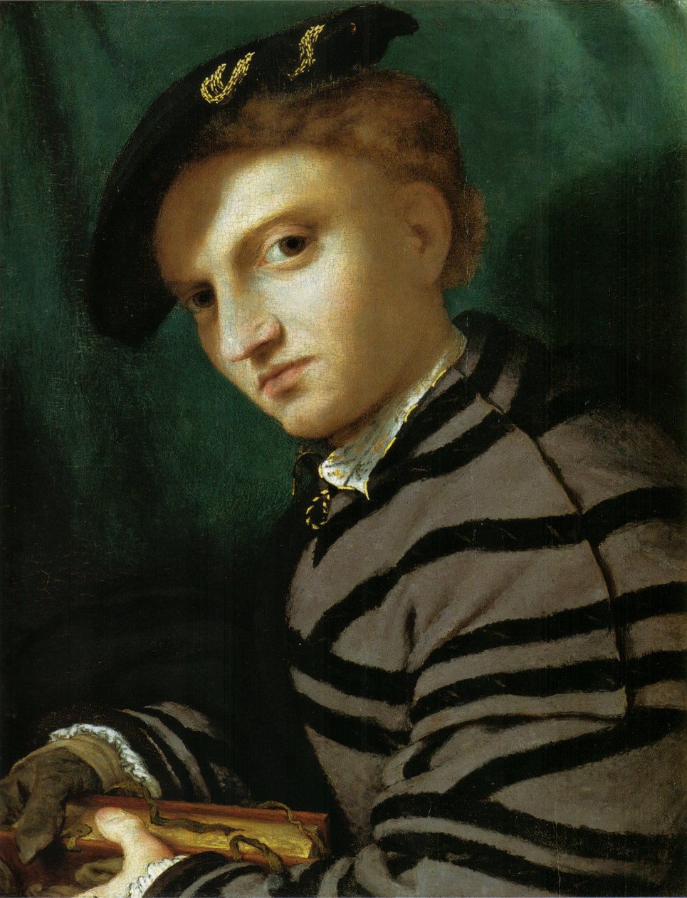 Portræt af en ung mand med en bog af Lorenzo Lotto