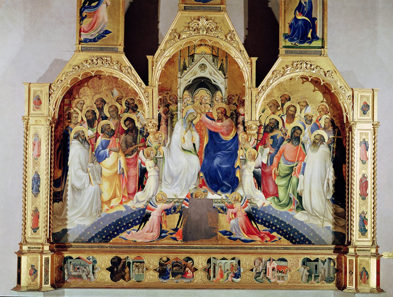 Jomfruens kroning (tempera og bladguld på panel) af Lorenzo Monaco