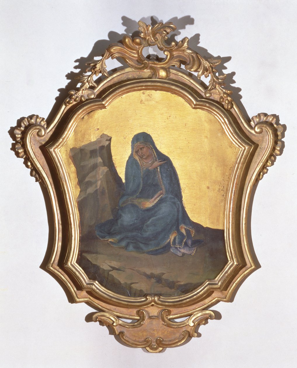 Den sørgende jomfru (tempera på panel) af Lorenzo Monaco