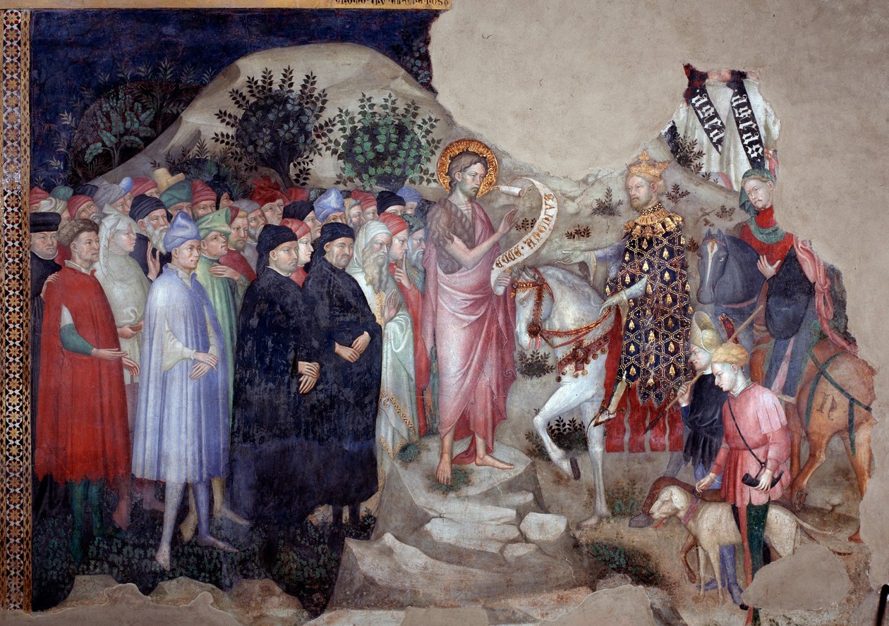 Johannes Døberens prædiken (fresco af Lorenzo Salimbeni