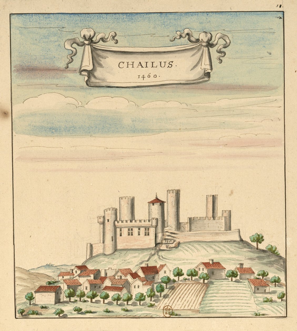 Château de Châlus i 1460 af Louis Boudan