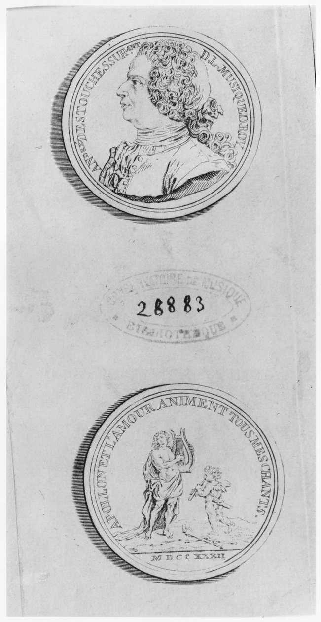 Andre Cardinal Destouches, indgraveret fra en medalje fra 1732, ca. 1750 af Louis Crepy