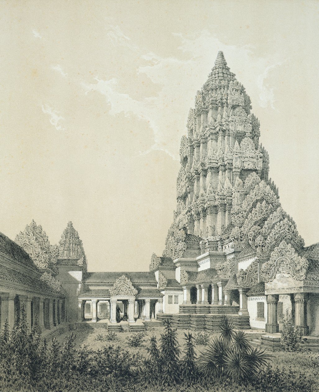 Centraltårn og overordnet domstol i Angkor Wat, 1873 af Louis Delaporte