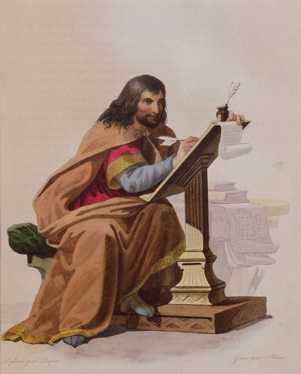 Einhard (c.770-840) graveret af Allais, c.1830 af Louis Dupré