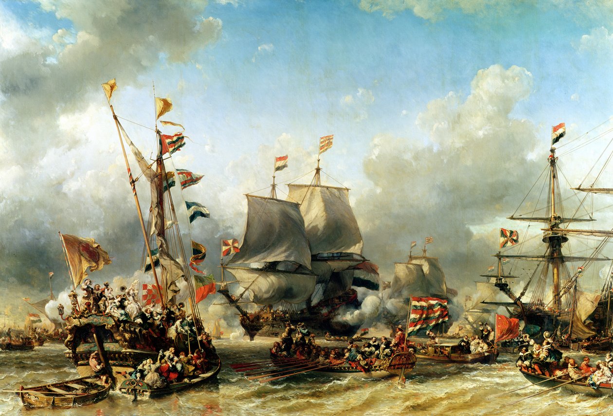 Ruyters og William de Witts indskibning i 1667, 1850-51 af Eugene Isabey