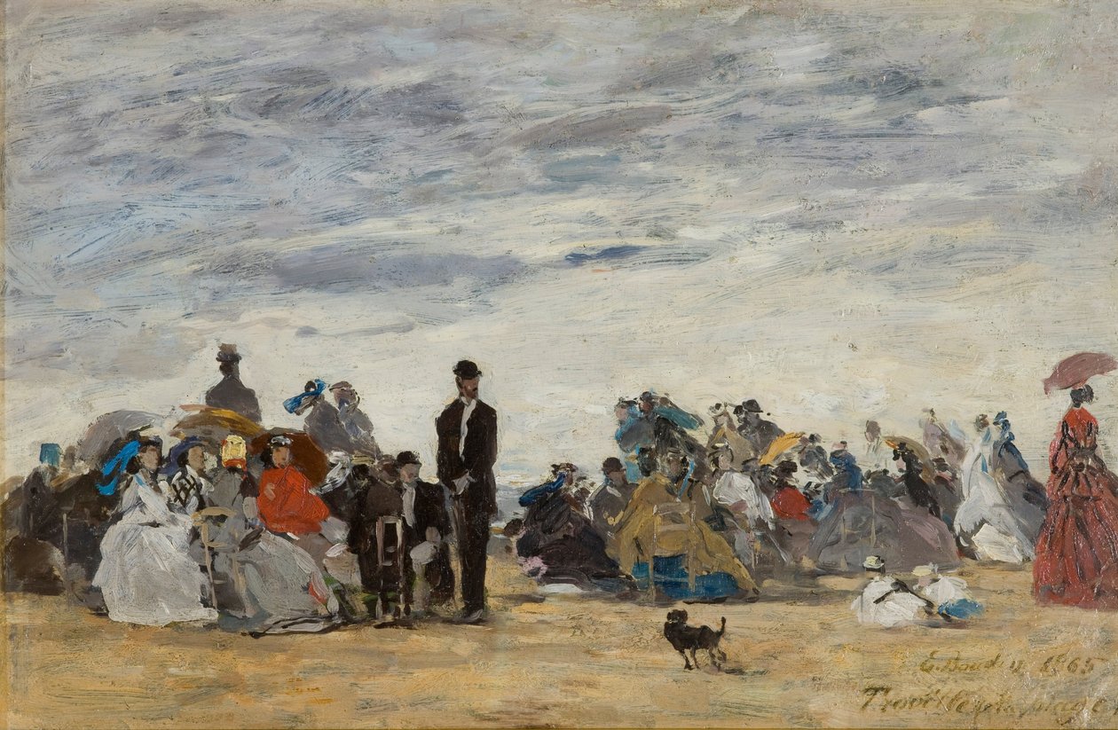 Stranden ved Trouville af Eugene Louis Boudin